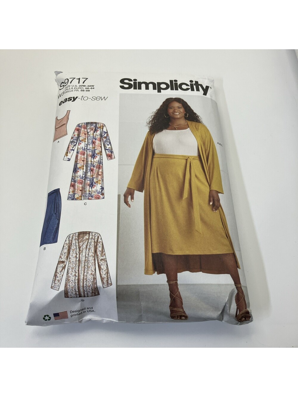 SIMPLICITY 9717 WOMEN'S TOPS SKIRT CARDIGAN Sewing Pattern Size 20W-28W 30W-38W